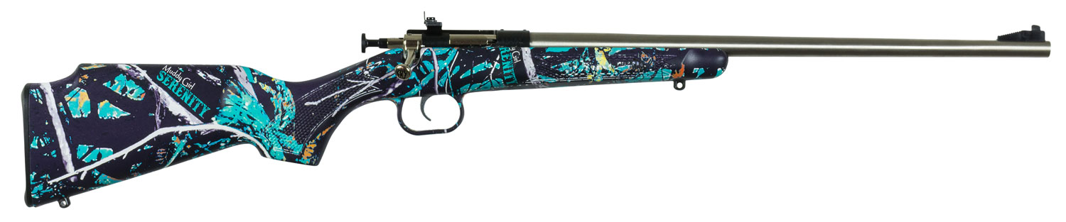 Crickett KSA2173 Crickett  22 LR 1 16.13″ Blued Muddy Girl Serenity Right Youth/Compact Hand