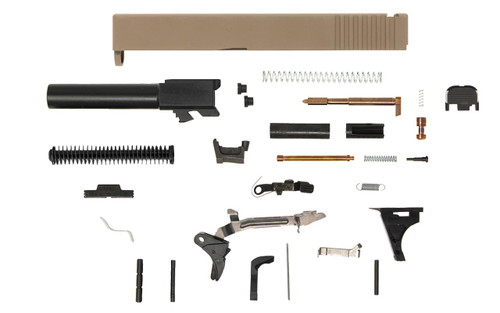 Glock® 19 Compatible Pistol Build Kit w/ FDE Rear Serrated Slide — image 2